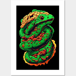 Green snake Posters and Art